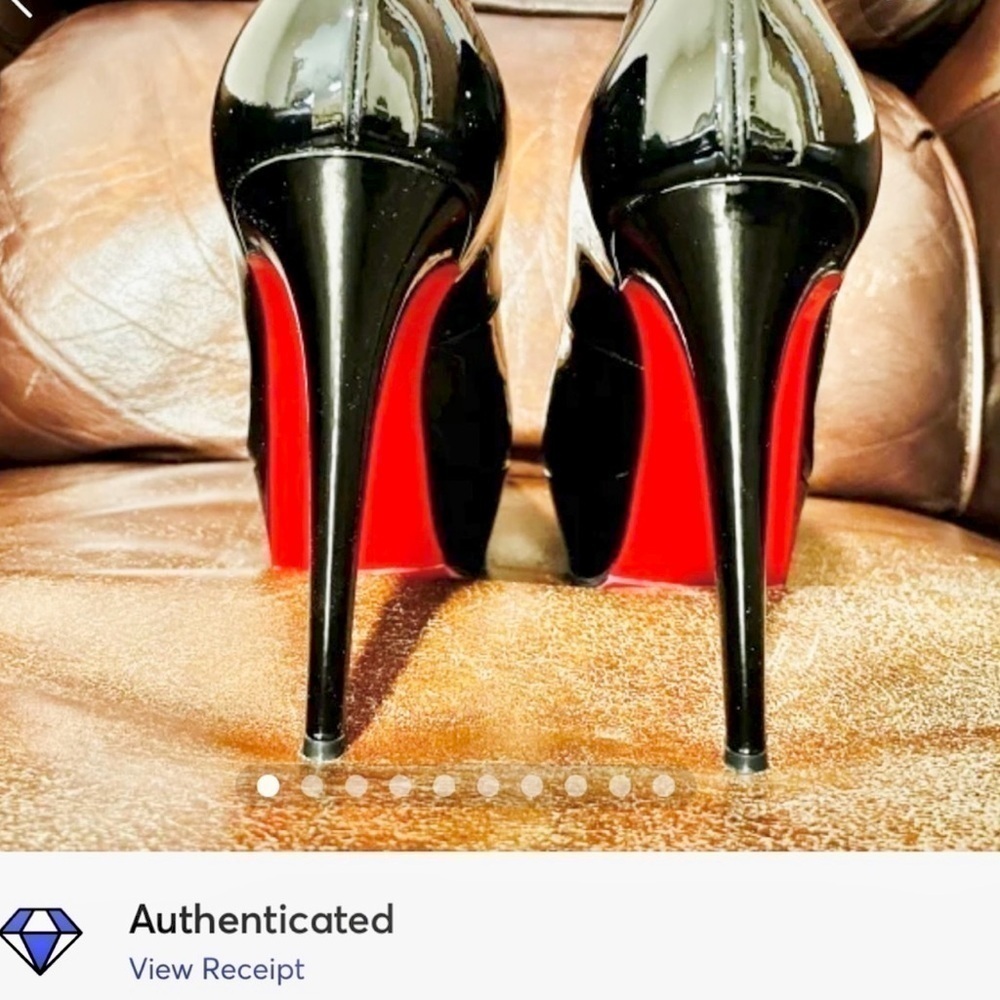 Christian Louboutin Bianca pumps 120mm 1” platform black patent leather EU36.5